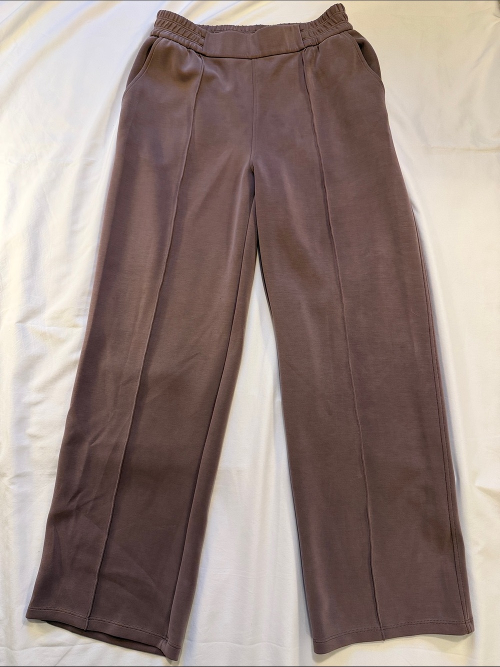 Casual Wide-Leg Pants in Mauve Brown